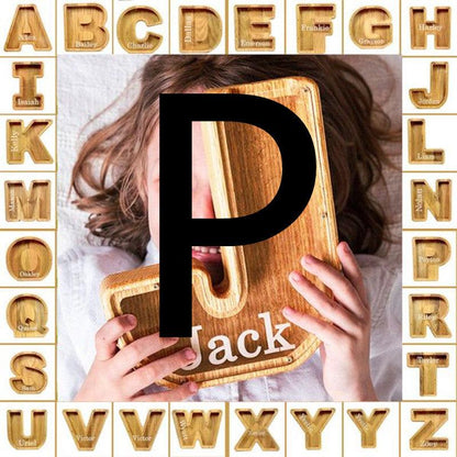 Alphabet Piggy Bank Wooden Acrylic Crafts