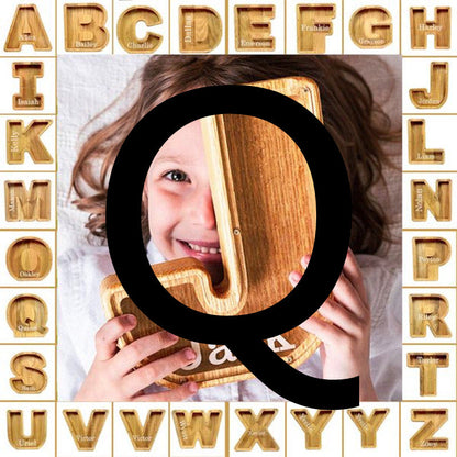 Alphabet Piggy Bank Wooden Acrylic Crafts