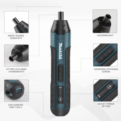 Electric Screwdriver 1300Mah Rechargeable Adjustable Drill USB Charging Port HT422