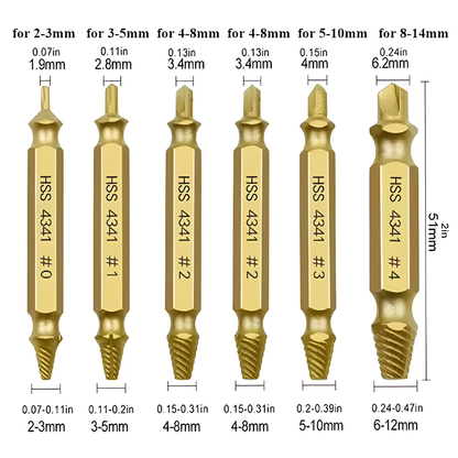 DOUBLE ENDED SCREW EXTRACTOR DRILL BIT SET
