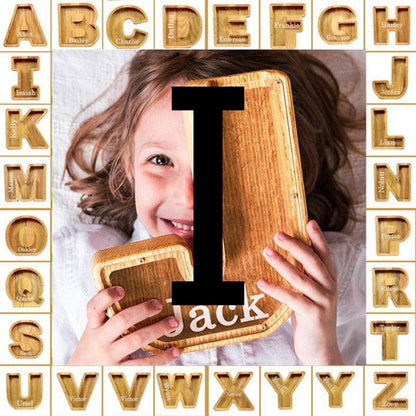 Alphabet Piggy Bank Wooden Acrylic Crafts