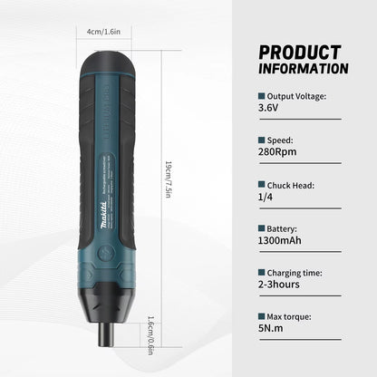 Electric Screwdriver 1300Mah Rechargeable Adjustable Drill USB Charging Port HT422