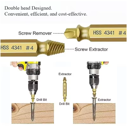 DOUBLE ENDED SCREW EXTRACTOR DRILL BIT SET