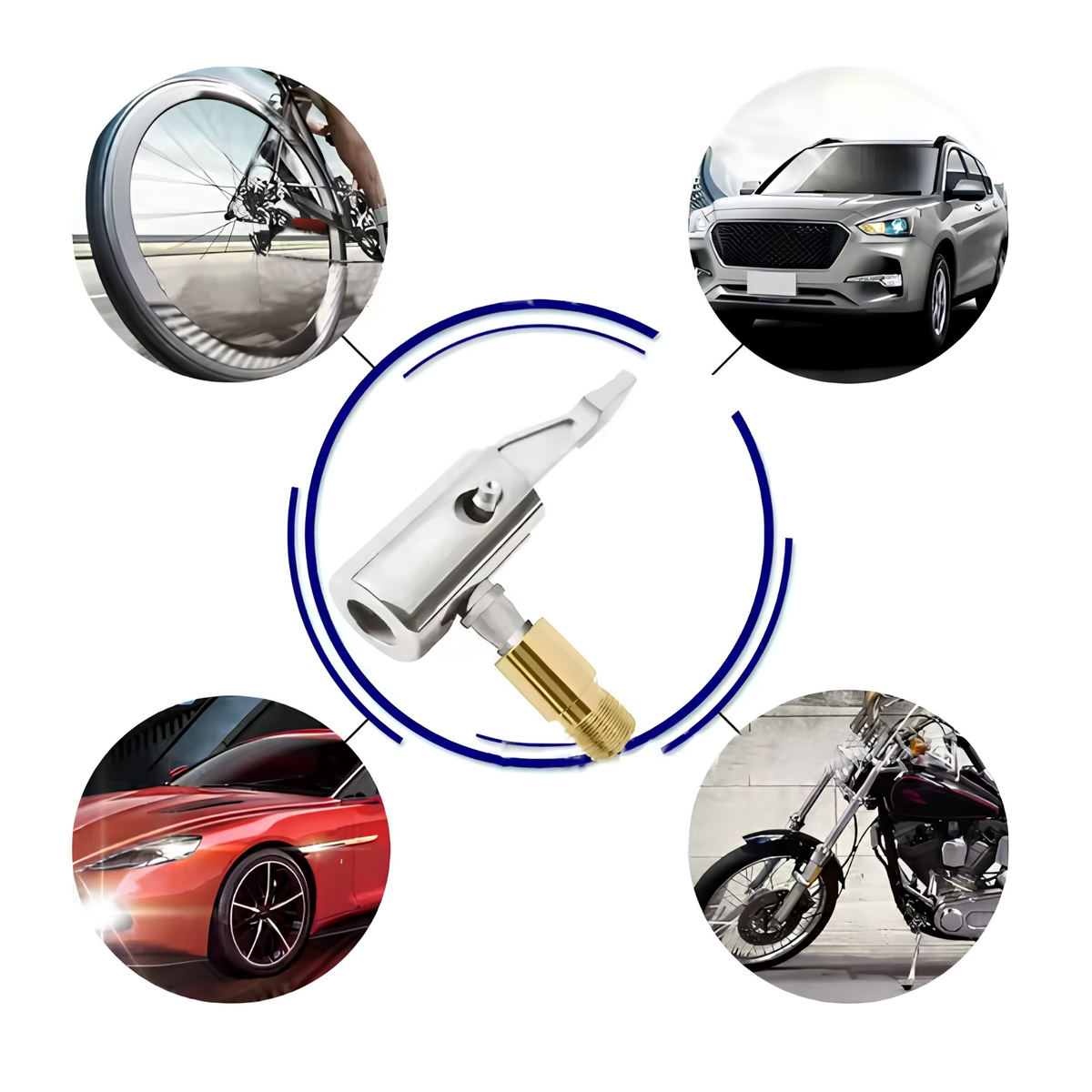 Brass Tyre Air Chuck Inflator Connector