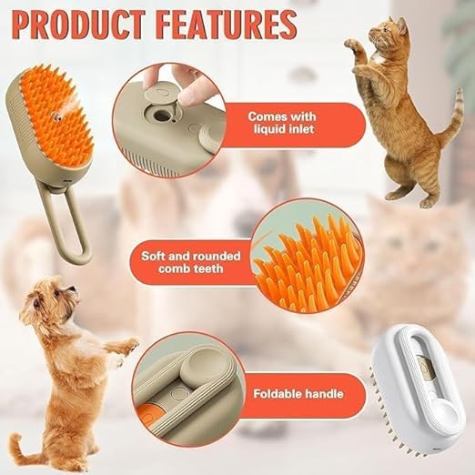 3 in 1 Pet Hair Removal Steam Comb