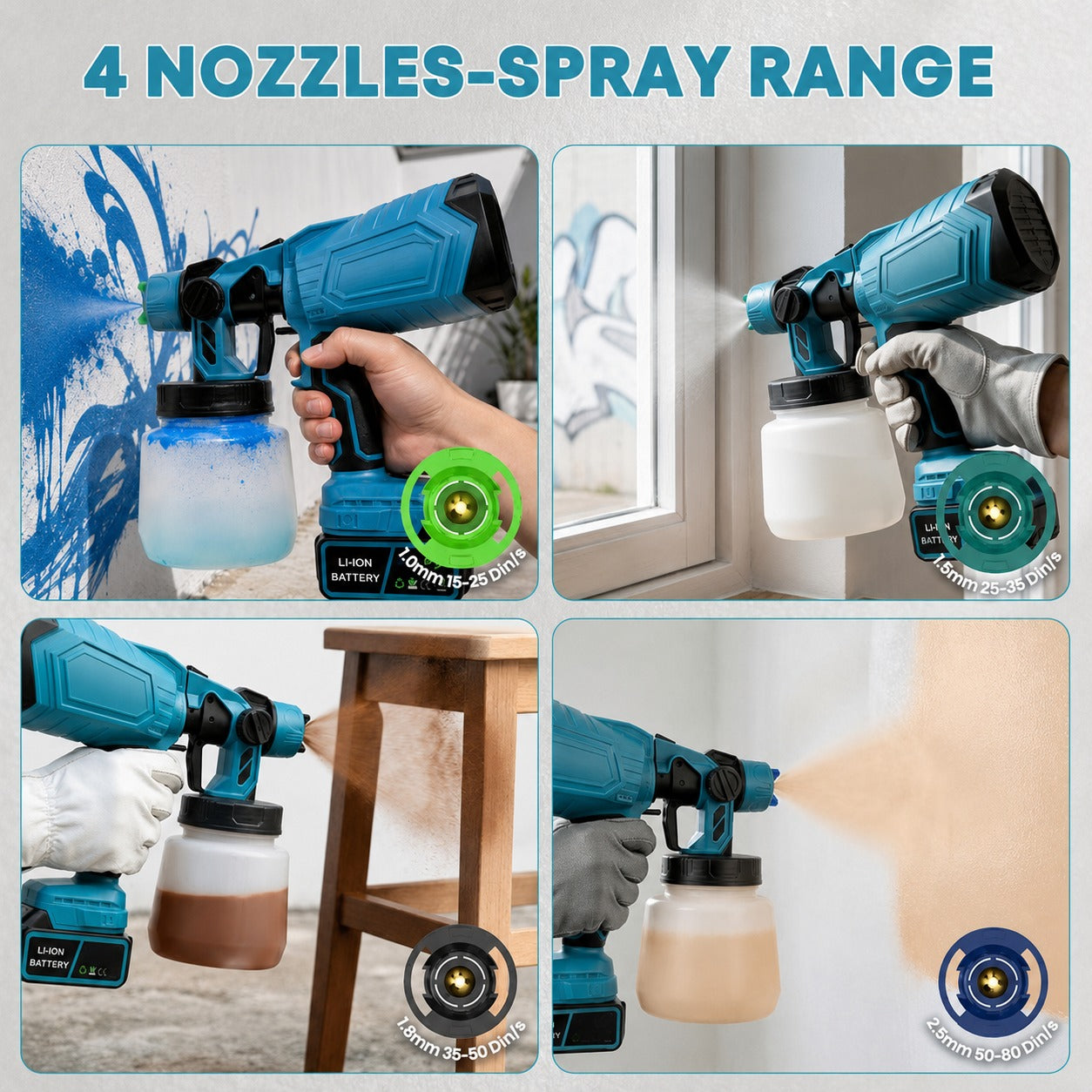 High-pressure  Cordless  Paint  Sprayer with 2  Batteries