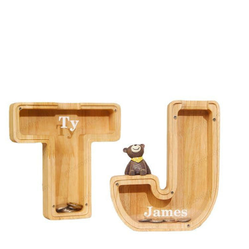 Alphabet Piggy Bank Wooden Acrylic Crafts - Envogue Brands